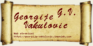 Georgije Vakulović vizit kartica